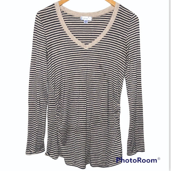 Juniper LN Tops - Juniper LN Maternity Striped Long Sleeve Top